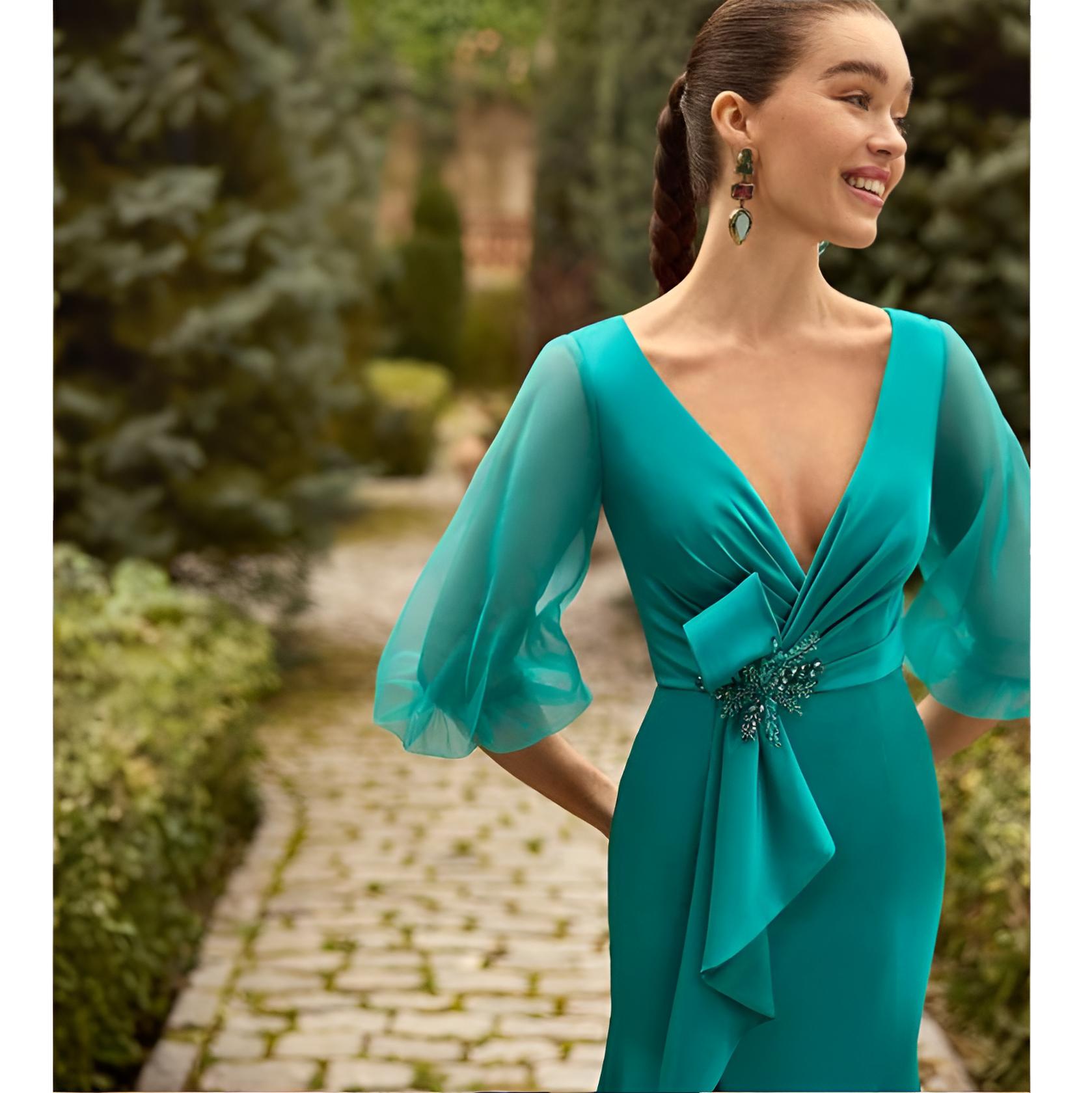 VESTIDO INVITADA ESMERALDA REAL