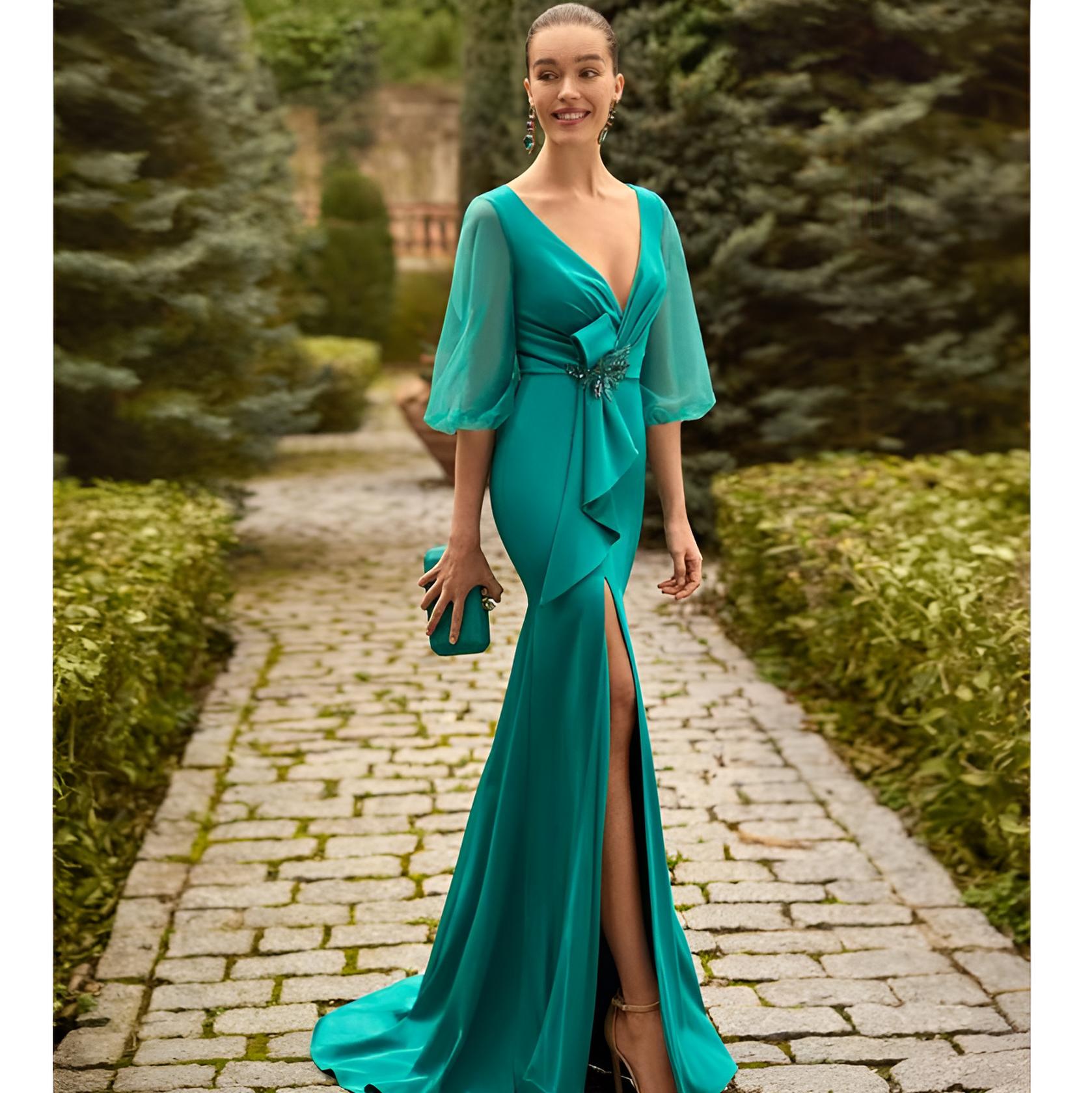 VESTIDO INVITADA ESMERALDA REAL