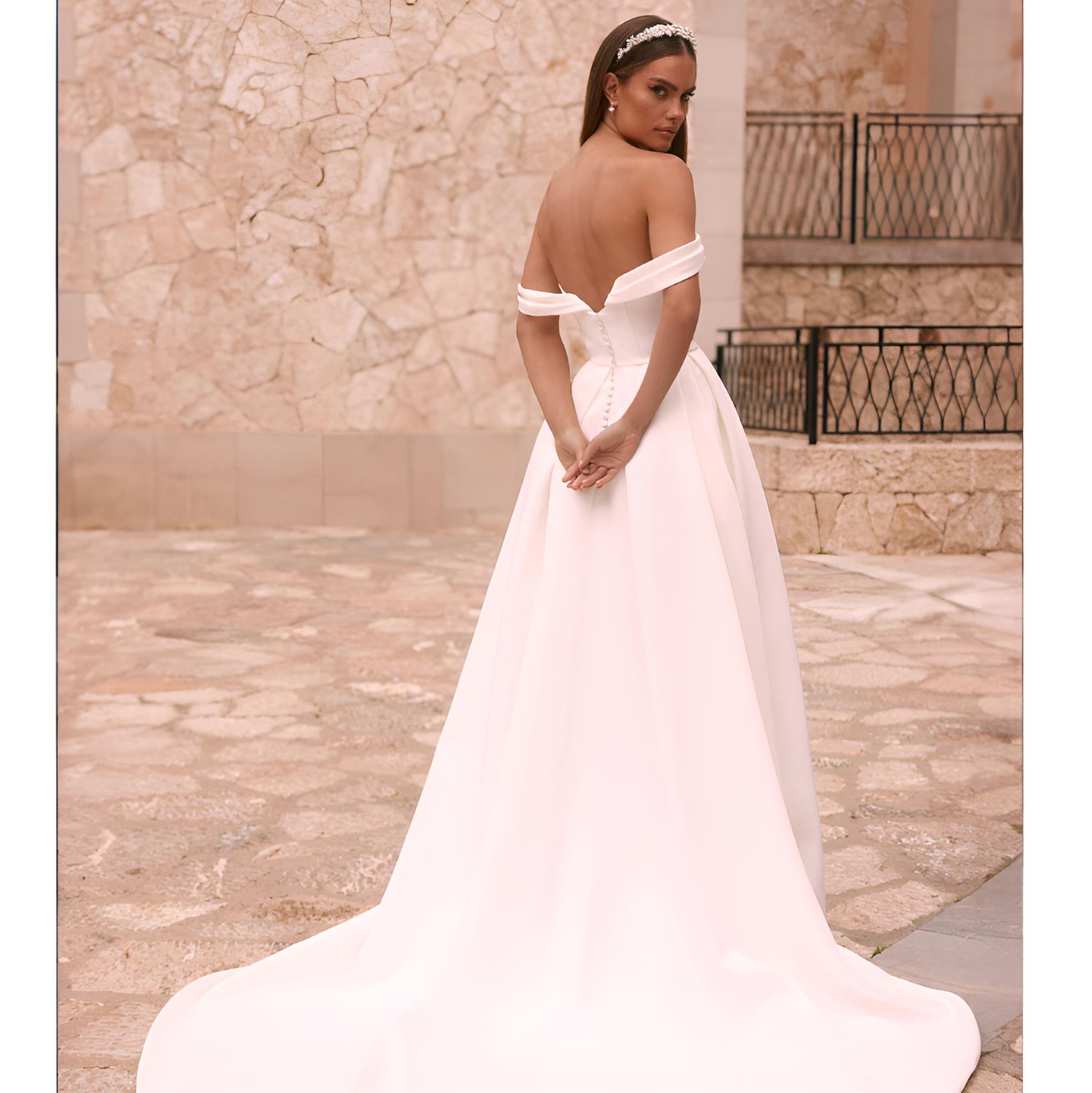 VESTIDO NOVIA AGRIAS CREMA