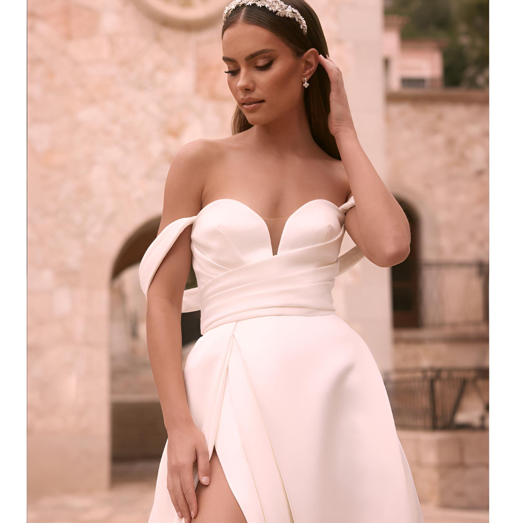 VESTIDO NOVIA AGRIAS CREMA