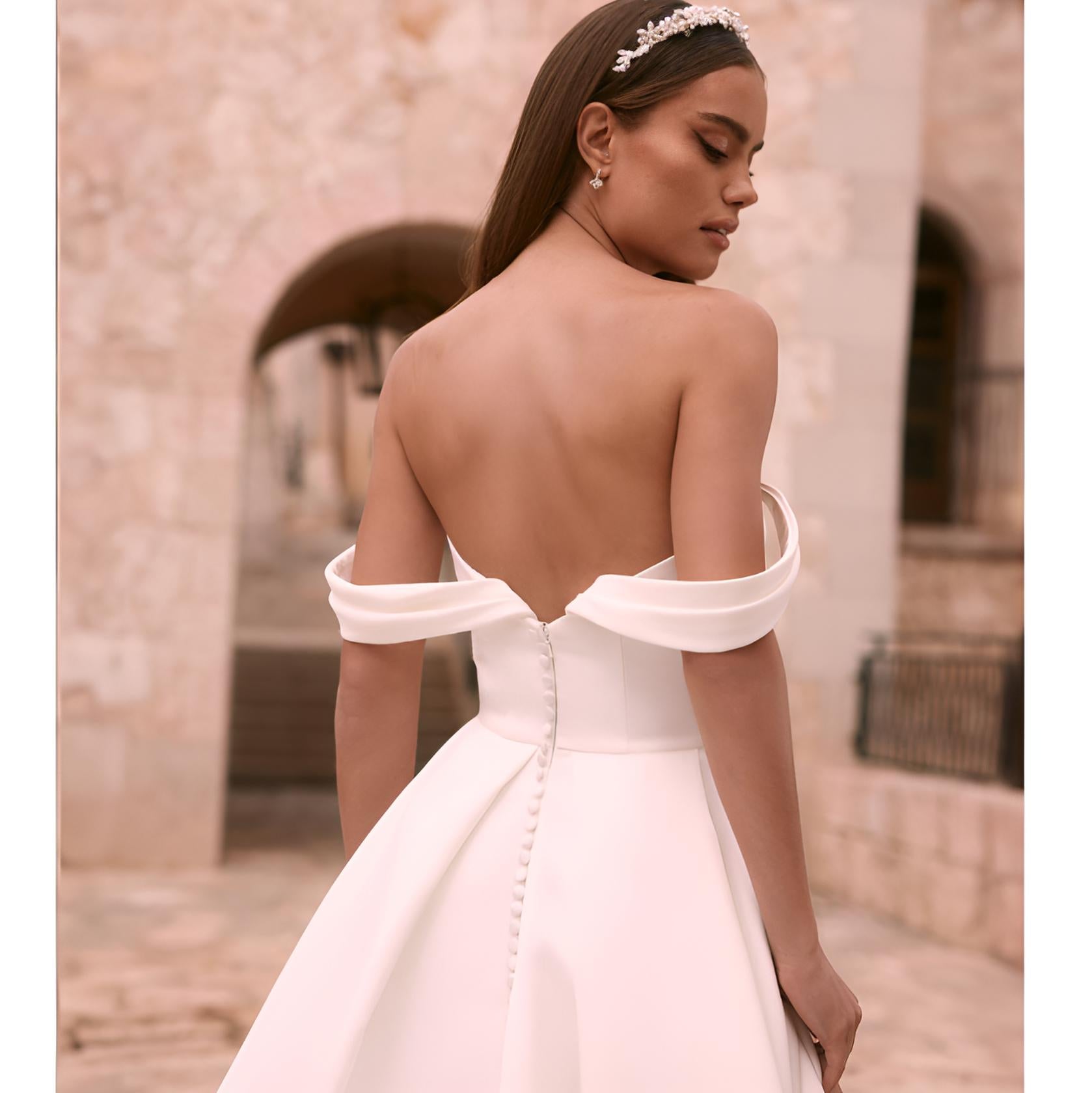 VESTIDO NOVIA AGRIAS CREMA