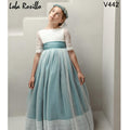 VESTIDO TURQUESA V442