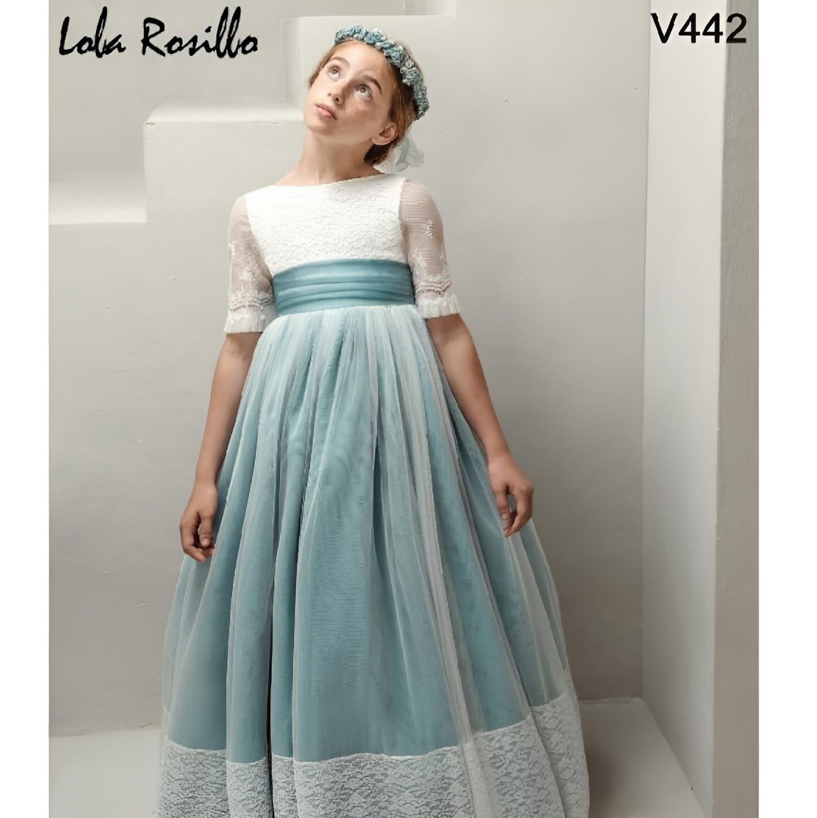 VESTIDO TURQUESA V442